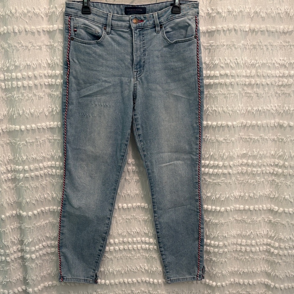 Tommy Hilfiger Light Blue Jeans with Red Stitching